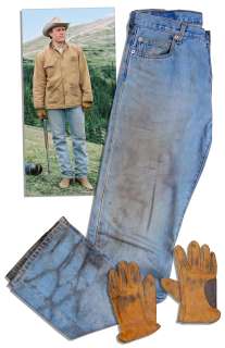 Heath Ledger‘s Worn Outfit From ‘‘Brokeback Mountain‘‘ -- Iconic Wardrobe of Levi‘s Jeans & Ranch-Hand Gloves