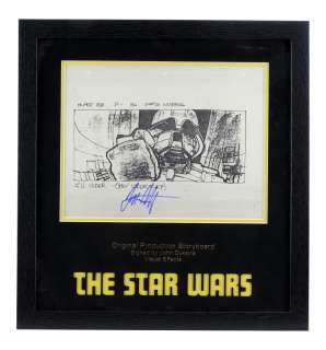 STAR WARS: A NEW HOPE - John Dykstra-Signed Early Production Storyboard - Key Shot of Vader in Cockpit (Board 193)