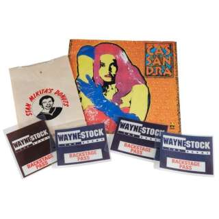 WAYNE‘S WORLD 2 (1993) - Lot #416 : Stan Mikita‘s Donuts Bag with Cassandra Wong (Tia Carrere) Flyer and Four "Waynestock" Backstage Passes
