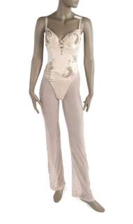 ELVIRA STAGE WORN BEJEWELED NUDE BODYSUIT AND MATCHING SHEER PANTS FROM KNOTT’S SCARY FARM SHOW "ELVIRA’S SHOCK & ROCK REVIEW" | Julien’s