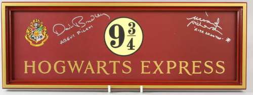 Harry Potter - Hogwarts Express Platform Nine & Three Quarters Sign in a corresponding frame,… | Ewbank’s