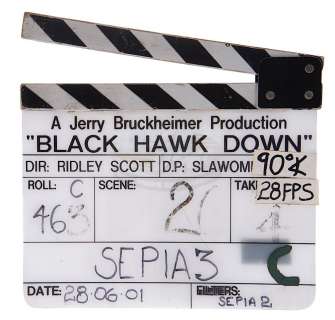 Lot 71 - Black Hawk Down - Production Used Clapper Board