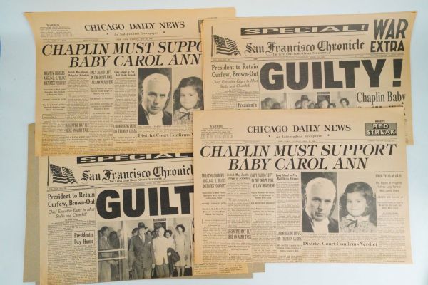 Chaplin (1992) Lot of (2) Prop Newspapers | GWS Auctions