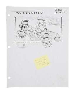 Lot 711 - The Big Lebowski | One Page, Scene 76 / Set-Up 6 | "Scattering Donny‘s Ashes Scene" Original Storyboard