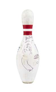 The Big Lebowski | Jeff Bridges "Jeffrey ’The Dude’ Lebowski" Signed and Illustrated Bowling Pin (J) | Julien’s