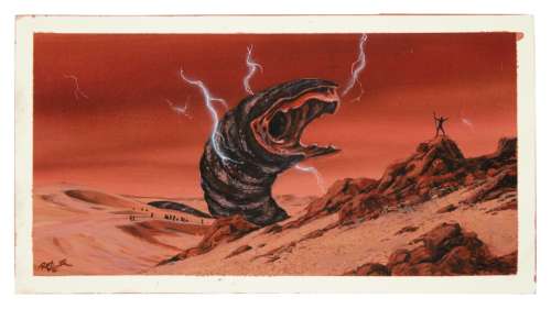 Ron Miller | Dune (1984) - Lot 37 - “Sandworm”—Original Concept Painting from David Lynch‘s Dune, ca. 1983
