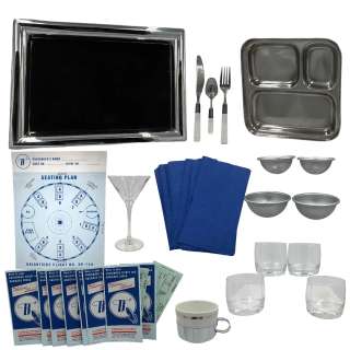 Lot ? - Hello Tomorrow! Boarding Tickets, Seating Chart, Tray, Divided Plate, Utensil Set, Napkins, Glassware Set, Bowl Set & Mug | VIP Fan Auctions
