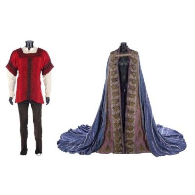 HAMLET (1991) - Lot #165 : Screen-Matched Queen Gertrude (Glenn Close) Cape and Prince Hamlet (Mel Gibson) Ensemble with Screen-Matched Jerkin