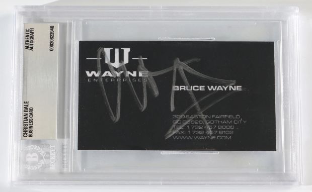 Christian Bale as Bruce Wayne / Batman in Batman Begins (Beckett Encapsulated) Prop Replica Business Card | SWAU