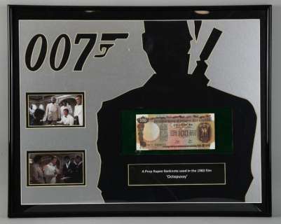James Bond Octopussy (1983) - A Prop Rupee Banknote can be seen particularly in the scenes when Bond goes to Khan’s… | Ewbank’s