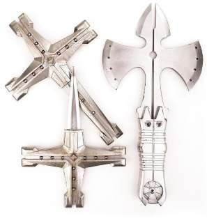 Lot 426 - Collection of (3) "Priest" as played by Paul Bettany weapon props from Priest.