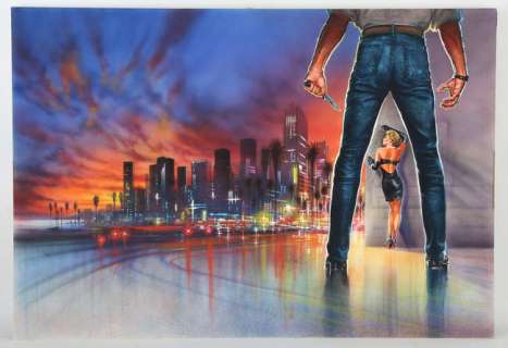 Original colour artwork by Brian Bysouth, gouache on board showing a figure with a knife, signed to… | Ewbank’s