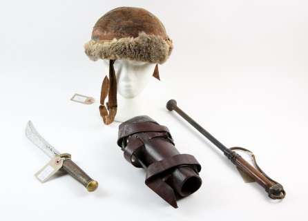 Lot 2126 - Legend of the Seeker (Television series 2008-2010) - Monk knife, Dharan branding iron, gauntlet and