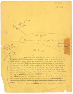 Lot #283 - Breakfast at Tiffany‘s Hand-Corrected Manuscript by Truman Capote