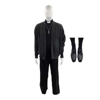 G20 Rutledge (Anthony Starr) Screen Worn Dress Shoes, Necklace, Pants, Button-Up Shirt, Socks, Sweater & Priest Collar Ch 1 Sc 4 | VIP Fan Auctions