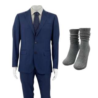 Materialists John (Chris Evans) Screen Worn Business Suit, Shirt, Tie & Socks Ch 10,11 Sc 98,100,101 | VIP Fan Auctions