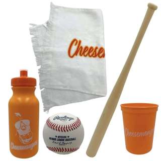 Poker Face Season 2 Cheesemongers Production Used Branded Water Bottle, Cup, Mini Bat, Branded Towel & Baseball | VIP Fan Auctions