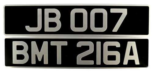 James Bond 007: Number Plate Replicas, Pair of custom James Bond themed number plates, to include;… | Ewbank’s