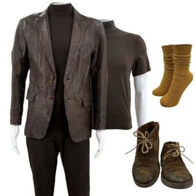 Lot 208: Play Dirty Parker Screen Worn Stunt Double Jacket, Sweater, T-Shirt, Pants, Socks & Boots Ch 10 Sc Multiple | VIP Fan Auctions