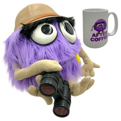 Lot 33: Mythic Quest lan Grimm (Rob Mac) Screen Used Mug & Production Used Stuffed Monster | VIP Fan Auctions
