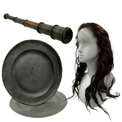 The Bluff Ercell Screen Used Plate, Rubber Plate, Telescope & Wig | VIP Fan Auctions
