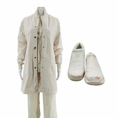 Lot 3: Onslaught Inger Screen Worn Lab Coat, Shirt, Pants & Sneakers Ch 2 Sc 21-67 | VIP Fan Auctions