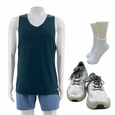 Lot 14: The Love Hypothesis Tom (Arty Froushan) Screen Worn Tank Top, Shorts, Socks & Running Shoes Ch 1 Sc 36 | VIP Fan Auctions