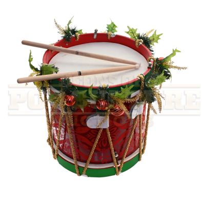 Lot 176 - Candy Cane Lane - Holiday Marching Band Drum with Sticks - H4-517 | Icons of Pop Culture