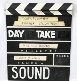 "Gentlemen Prefer Blondes" Wooden Clapperboard | GWS Auctions