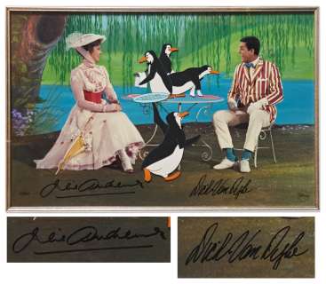 Julie Andrews & Dick Van Dyke Signed Limited Edition ’’Mary Poppins’’ Artwork by Disney -- Created From Original Disney Animation Drawings | Nate Sanders