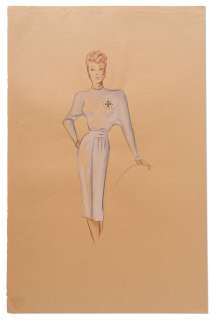 Lucille Ball Costume Sketch for 20th Century Fox | Nate Sanders