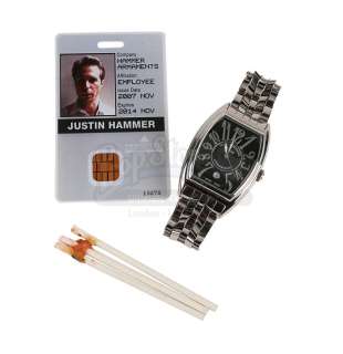IRON MAN 2 (2010) - Lot 375 - Justin Hammer‘s (Sam Rockwell) Watch, Lolly Sticks and ID Badge