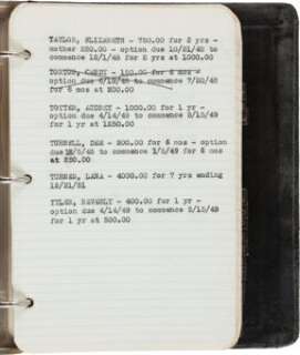 A Movie Star ’Salary Ledger’ from Metro-Goldwyn-Mayer Studios, 1940s-1950s. | Heritage