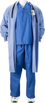 Eriq La Salle "Dr. Peter Benton" Signature Blue Scrubs, ID Badges, Gown and Shoes from Season One of ER...