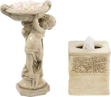 Cherub and Urn Candy Dish, Butter Mints and Decorative Tissue Box from Six Feet Under (HBO, ...