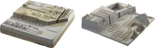 Star Wars: Episode IV - A New Hope (TCF, 1977), (2) "Low Altitude" Miniature Panels of the Death Star Surface. (Total: 2 Items)