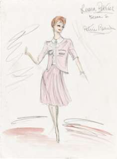 The Dick Van Dyke Show (Desilu TV, 1961-1966), Mary Tyler Moore "Laura Petrie" Costume Sketch by Edith Head.