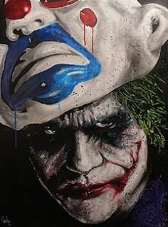 Vincent Mink, handpainted and signed painting of the legendary Joker - Heath Ledger | Catawiki