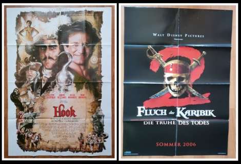 Captain Hook, 1991 + | Captain Hook, 1991 + - Pirates of the Caribbean 2006 - Germany Cinema Poster - Lot of 2 | Catawiki