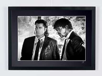 John Travolta As "Vincent Vega » And Samuel L. Jackson As « Jules Winnfield », Pulp Fiction | Pulp Fiction, John Travolta as "Vincent Vega » and Samuel L. Jackson as « Jules Winnfield » - Fine Art Photography - Luxury Wooden Framed 70X50 cm - Limited Edition Nr 01 of 30 - Serial ID 30611 - - Original Certificate (COA), Hologram Logo… | Catawiki