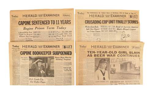 THE UNTOUCHABLES (1987) - Lot 1079 - Four Chicago Herald-Examiner Newspapers