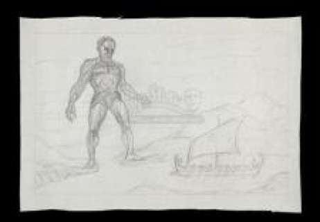 JASON and THE ARGONAUTS (1963) - Lot 215 - Ray Harryhausen Hand-Drawn Concept of Talos