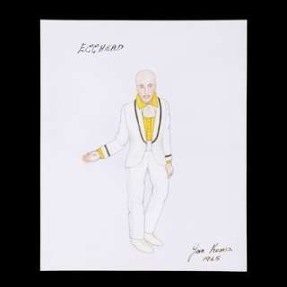 BATMAN (T.V. SERIES, 1966-1968) - Lot 714 - Jan Kemp Hand-drawn and Painted Egghead (Vincent Price) Costume Design