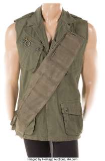 Willem Dafoe "Sgt. Elias" signature combat shirt and bandolier from Platoon....