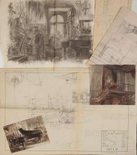 Lot 425 - Charcoal storyboards, blueprints, and concept art for Gaslight