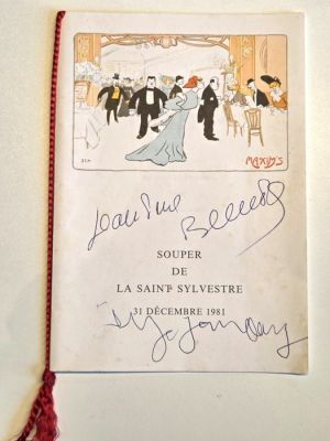 Ultra-Rare Maxim’s Paris 1981 Menu – Hand-Signed by Jean-Paul Belmondo & Serge Gainsbourg - See | Catawiki