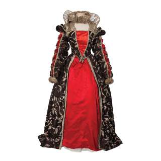 Lot 31 - Florence Eldridge black, red & silver period gown designed by Walter Plunkett from Mary of Scotland