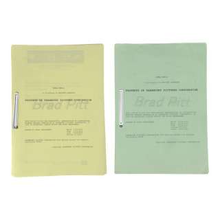WORLD WAR Z (2013) - Lot #1908 : Pair of Brad Pitt‘s Scripts