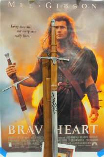 Mel Gibson Signed Replica Braveheart Sword W/Film Poster | GWS Auctions