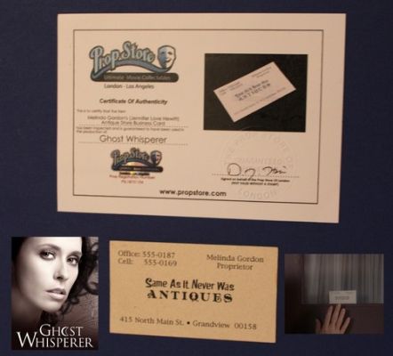 Ghost Whisperer sexy Jennifer Love Hewitt screen used TV prop Antique card COA
